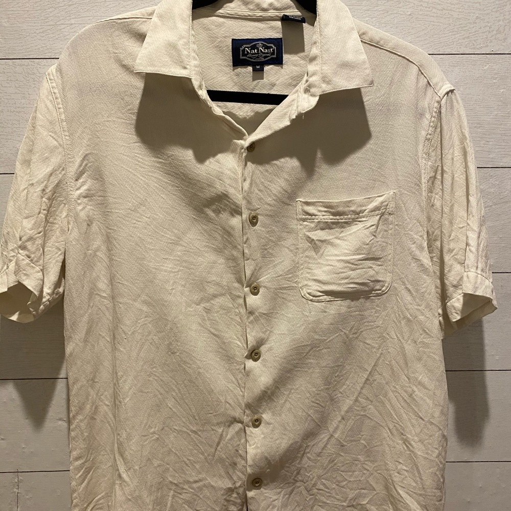 Men’s button up silk shirt